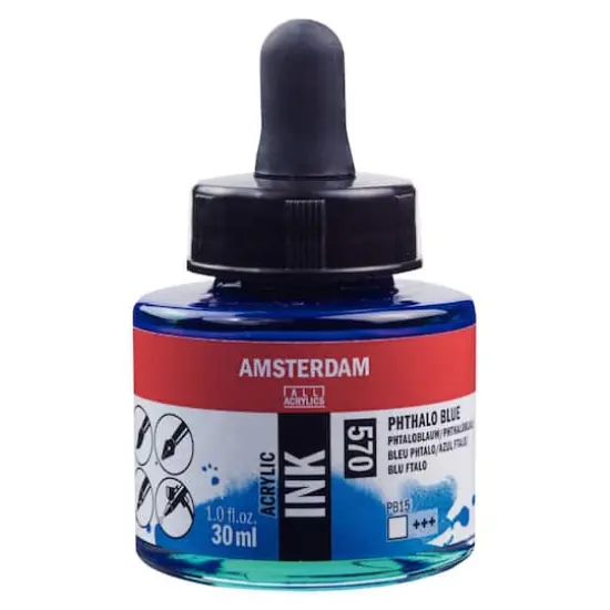 Amsterdam Acrylic Ink, 1oz. 570 Phthalo Blue {1}
