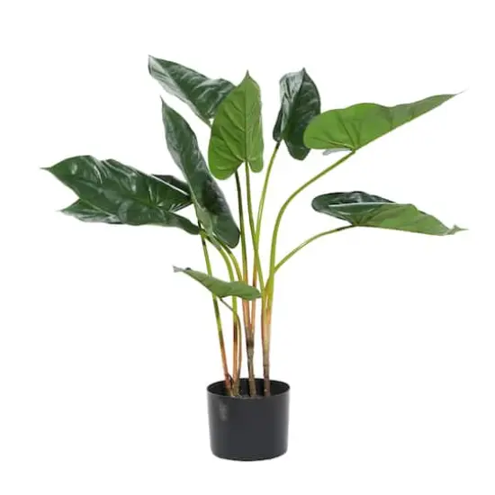 Tall Artificial Anthurium Leaf Plant wMetal Pot for Indoor Decor, 18" {3}
