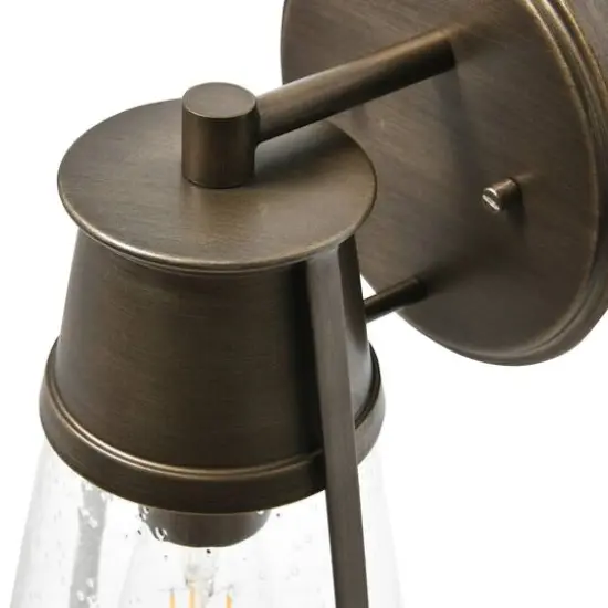 Hello Honey&reg; Robert Stevenson Lighting Jaxon 13.5" Metal & Seedy Glass Outdoor Wall Sconce Aged Tuscan {6}