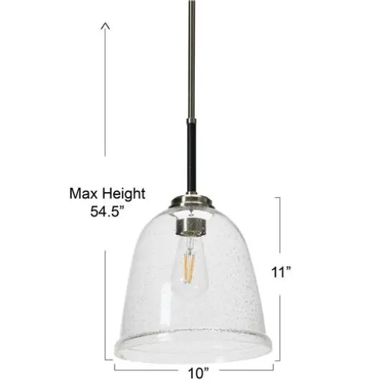 Hello Honey® Robert Stevenson Lighting Landry 11" Black & Nickel Seedy Glass & Metal Ceiling Light {7}