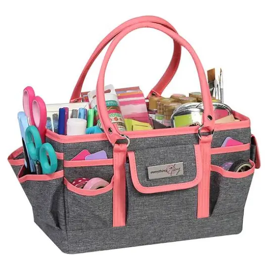 Everything Mary Coral Heather Deluxe Store & Tote Craft Organizer {10}