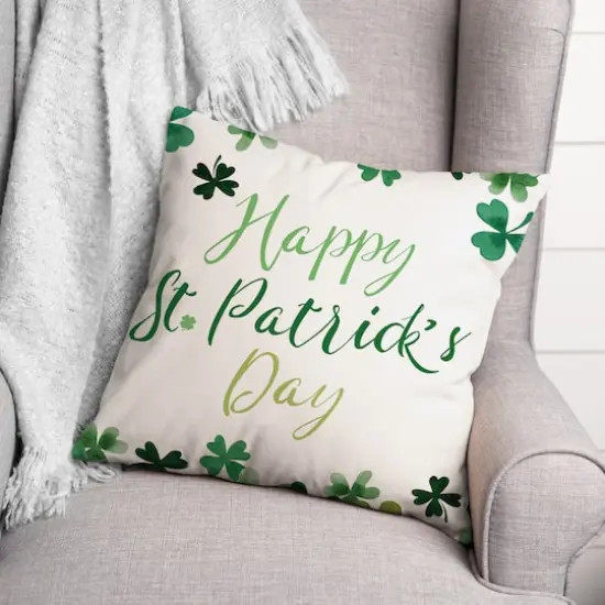 Happy St. Patrick's Day Throw Pillow {3}