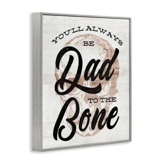 Stupell Industries Dad To The Bone Punny Skull Phrase Framed Giclee Art Gray {4}