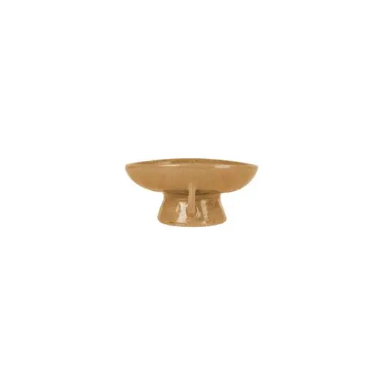 Hello Honey® 8" Taupe Stoneware Footed Pedestal Bowl with Handles {7}