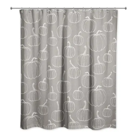 Gray Pumpkin Shower Curtain {1}