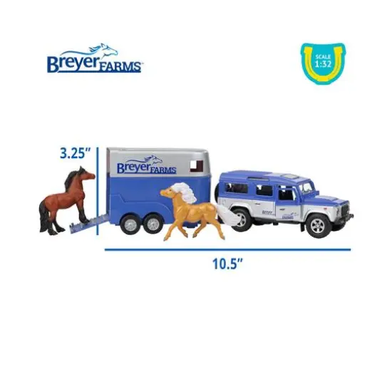 Reeves Breyer Land Rover, Trailer & Horses Play Set {6}