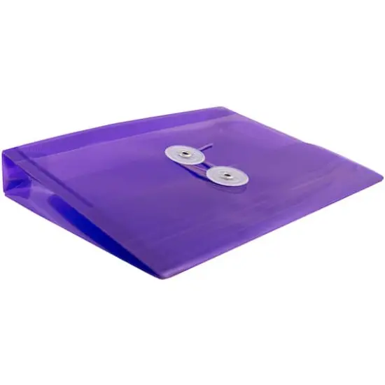 JAM Paper 5.5" x 7.5" Button & String Tie Closure Plastic Envelopes, 12ct. Purple {6}