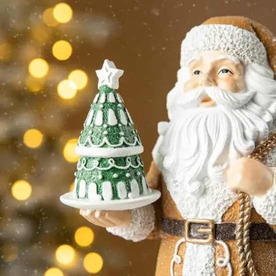 Glitzhome&reg; 11.5" Gingerbread Santa Table D&eacute;cor {5}