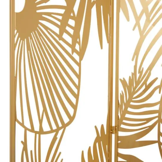 Gold Iron Glam Room Divider Screen, 71" x 48" x 1" {5}