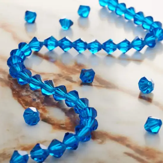 Preciosa Glass Crystal Bicone Beads, 6mm by Bead Landing&trade; Blue Capri {3}