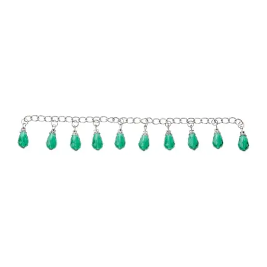 Bead Gallery&reg; Aqua Teardrop Glass Beads Chain {3}