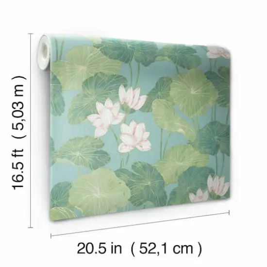RoomMates Lily Pad Peel & Stick Wallpaper Blue/Green {8}