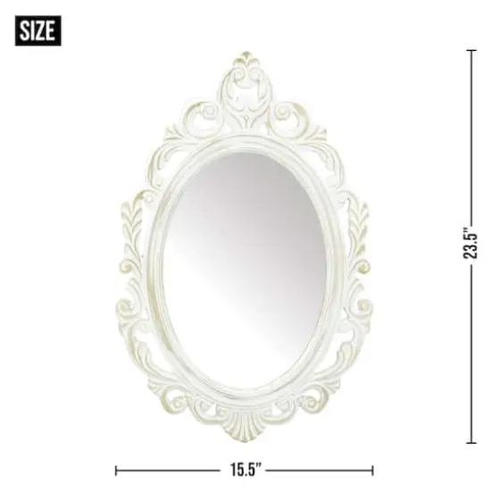 23.5" Antiqued White Wall Mirror {3}