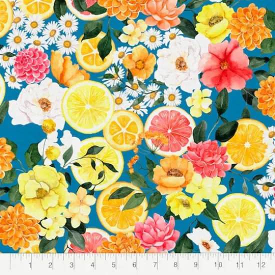 Fabric Editions Blue In Bloom Cotton Fabric {3}