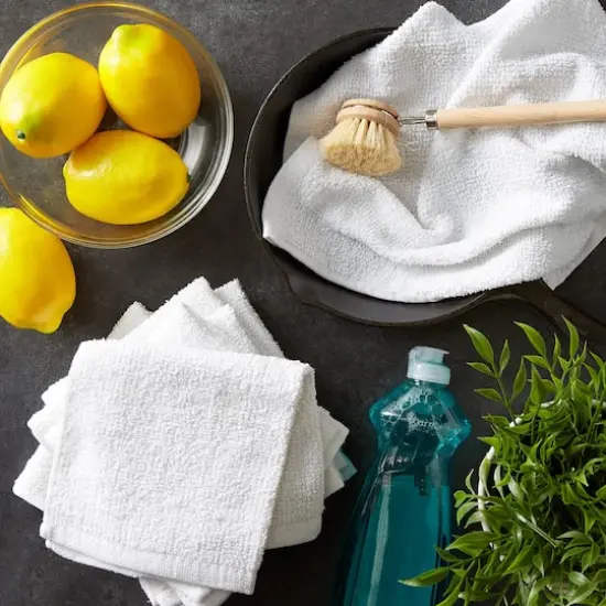 DII&reg; White Barmop Terry Dishcloths, 8ct. {7}