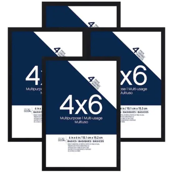 Basics 4 Pack 4" x 6" Black Multipurpose Frames by Studio D&eacute;cor&reg; {1}