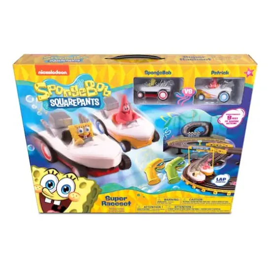 NKOK Spongebob Squarepants Hot Boat Car Race Set {3}