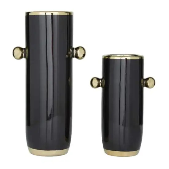 Black Stoneware Modern Abstract Vase, {5}