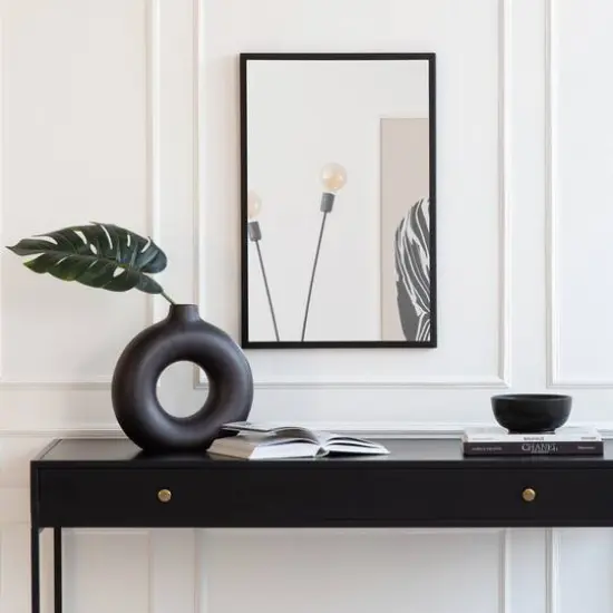 Habitat Evri 24" Black Rectangular Wall Mirror {3}