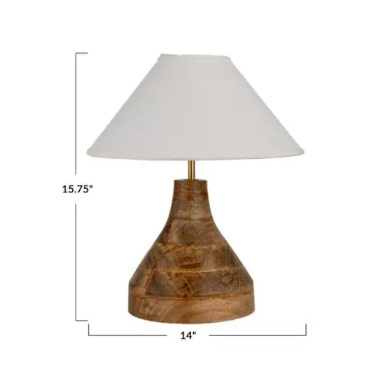 Hello Honey&reg; 15.75" Natural Artisanal Aura Mango Wood Table Lamp {10}