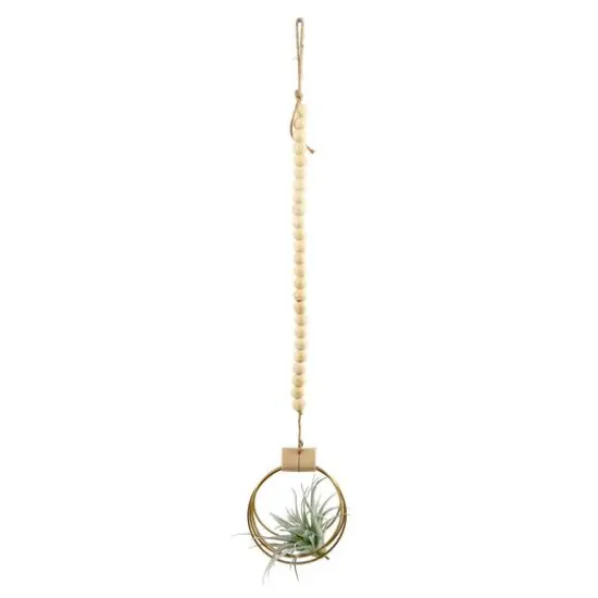 Flora Bunda&reg; 29" Air Plant in Hanging Beaded Wood Planter {1}