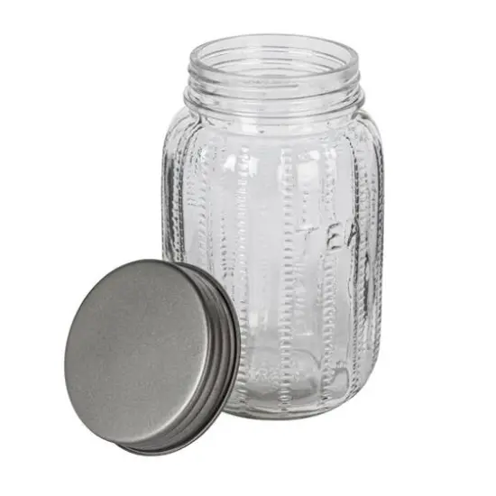 Hello Honey Tea Embossed Glass Jar with Metal Lid {10}