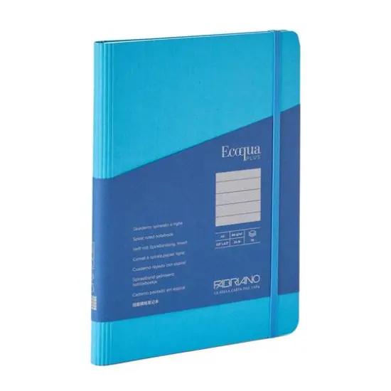 Fabriano&reg; EcoQua Plus A5 Lined Hidden Spiral-Bound Notebook Turquoise {1}