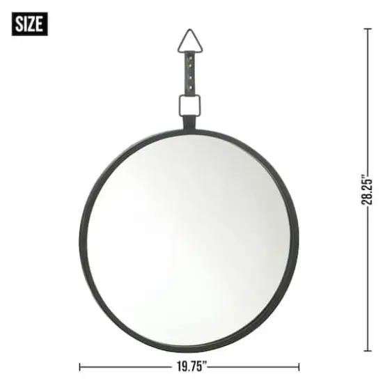 Round Mirror with Leather Strap {3}