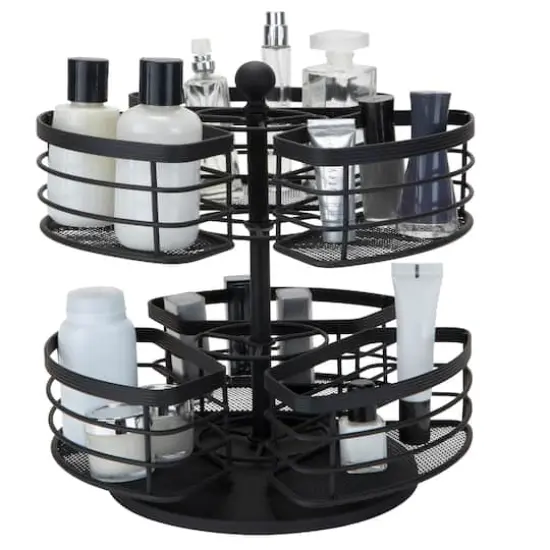 Bath Bliss Matte Black 2-Tier Carousel {4}