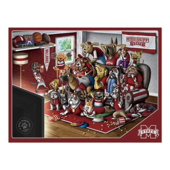 College Football Purebred Fans A Real Nailbiter 500 Piece Puzzle Mississippi St Bulldogs {5}