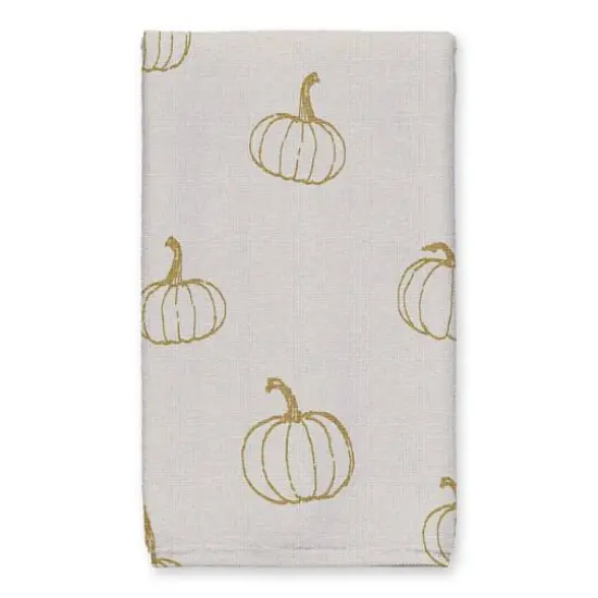 Give Thanks Mustard Pumpkin Tea Towel Set {4}