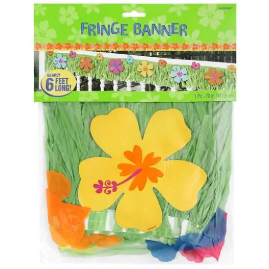 70" Summer Hibiscus Banner with Fringe {3}