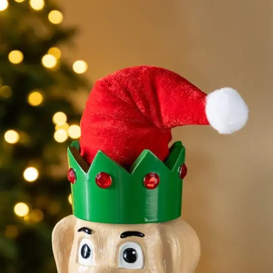 Glitzhome&reg; 23.5"H Wooden Christmas Elf Dog Nutcracker {4}