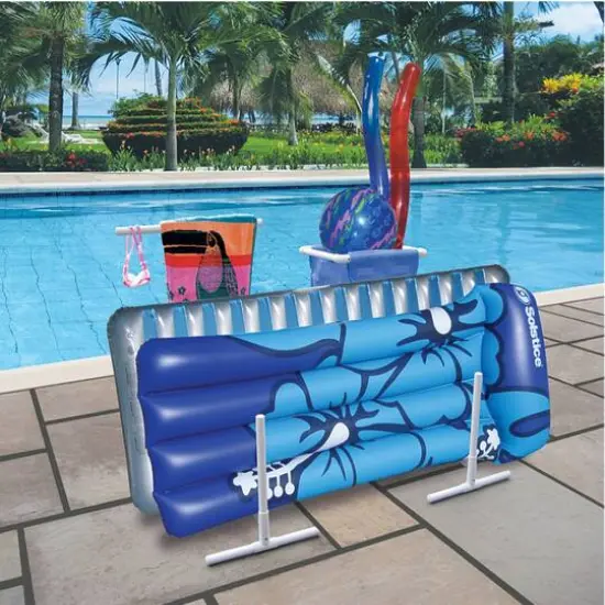 Swim Central 3ft. HydroTools Blue & White Poolside Accessories Organizer {3}