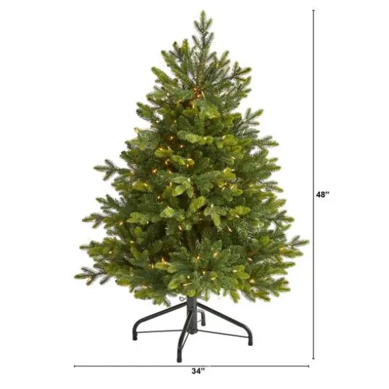 4ft. Pre-Lit North Carolina Fir Artificial Christmas Tree, Clear LED Lights {8}