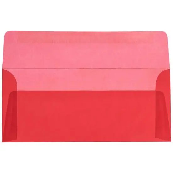 JAM Paper #10 Business Translucent Vellum Envelopes, 50ct. Primary Red {4}