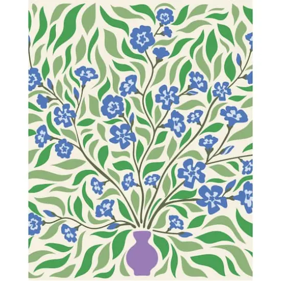 8" x 10" Purple Vase & Blue Flowers Paint-by-Number Kit with Wood Display Hanger by Artist's Loft&reg; {1}