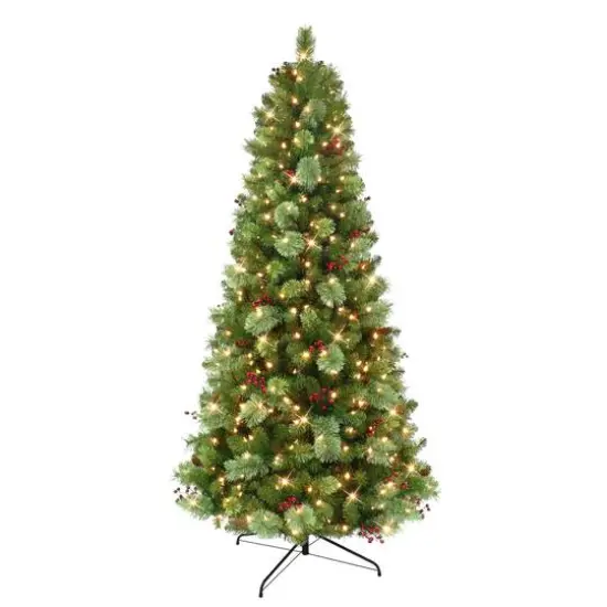 6.5ft. Pre-Lit Washington Spruce Aritificial Christmas Tree, Warm White LED Lights {1}
