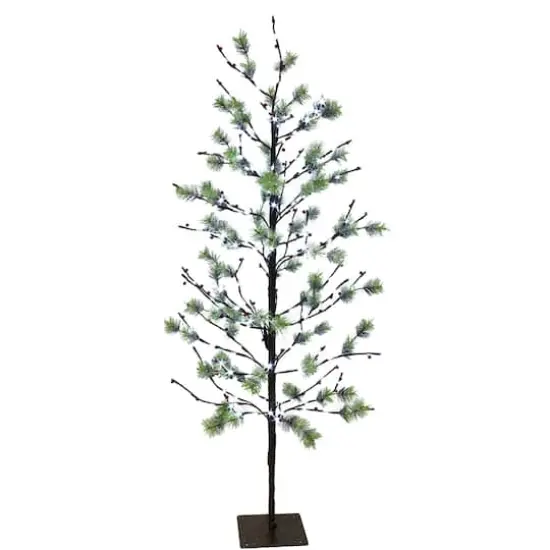 5ft. Pre-Lit Twig Tree, White LED Twinkle Lights {1}