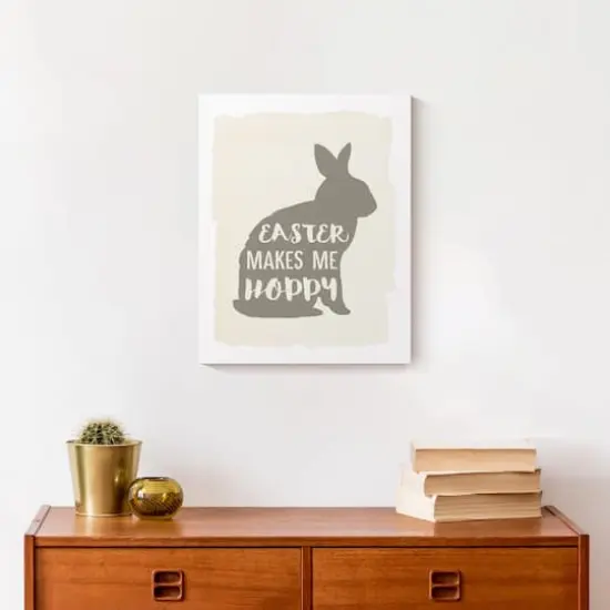 Easter Makes Me Hoppy 1 11" x 14" Canvas Wall Art {5}