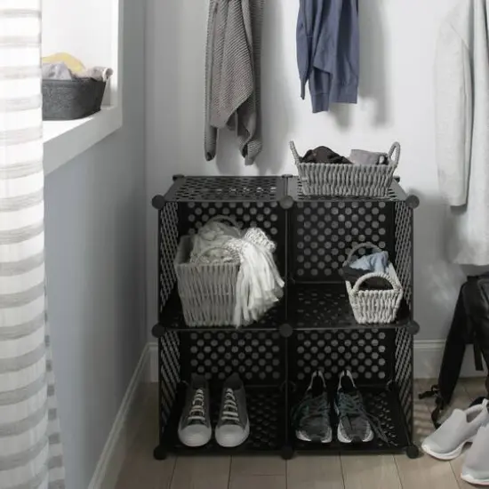 Organize It All Black Stacking Cubes, 4ct. {4}