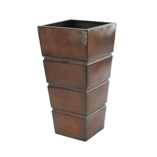 Brown Metal Rustic Planter Set {4}