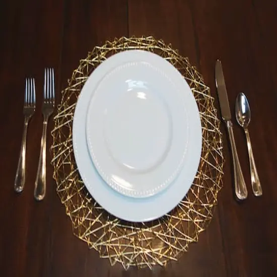 DII&reg; Woven Paper Round Placemats, 6ct. Gold {4}