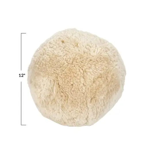 Hello Honey&reg; 12" Cream Soft Sheepskin Orb Pillow {4}
