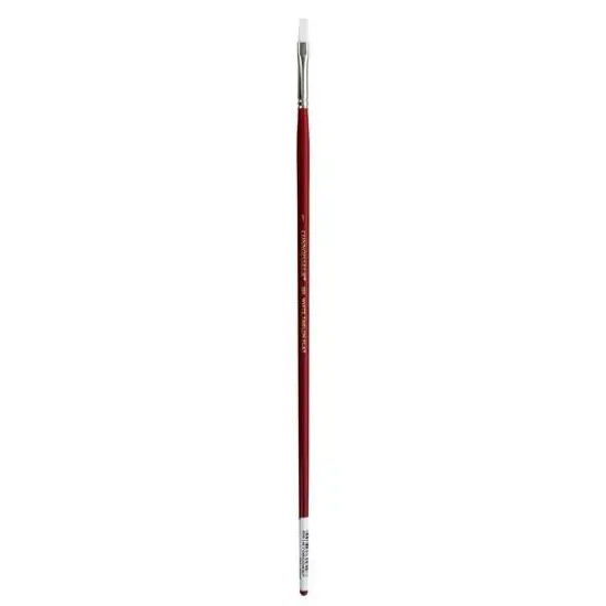 Connoisseur® All Media White Taklon Long Handle Flat Brush {1}