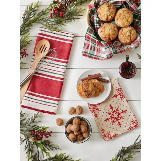 DII&reg; Assorted Scandinavian Snowflakes Dishtowel Set {10}