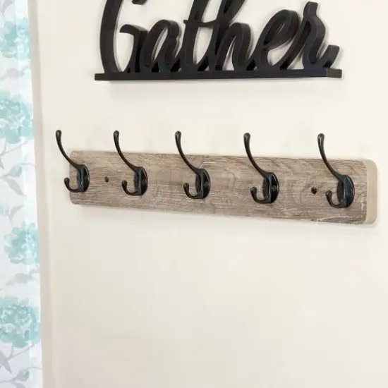 Household Essentials 5 Hook Wall Mounted Coat Rack {8}