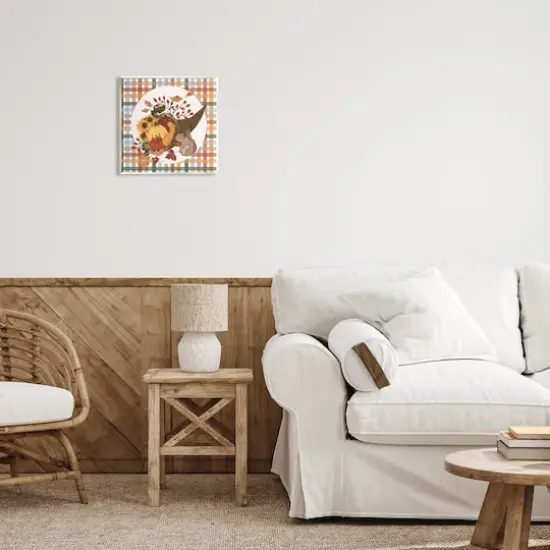 Stupell Industries Abundant Harvest Tartan Cornucopia Wall Plaque Art {3}