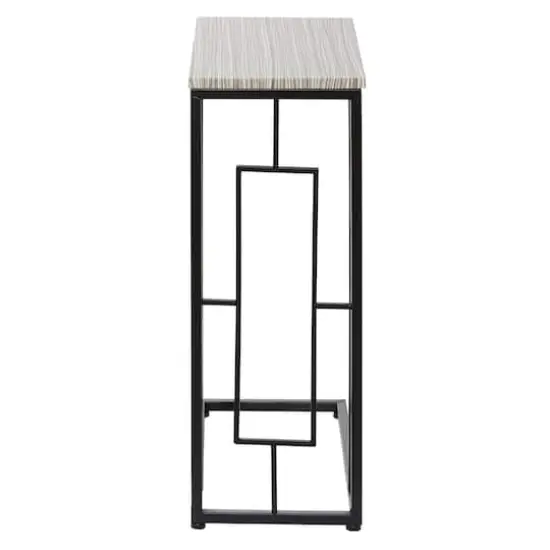 10" Black Contemporary Compact Accent Table {7}