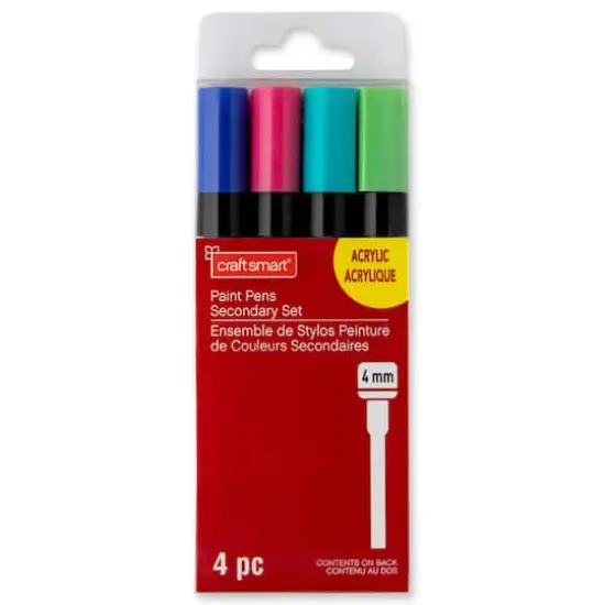 4mm Permanent Paint Pens Secondary Set by Craft Smart&reg; {4}